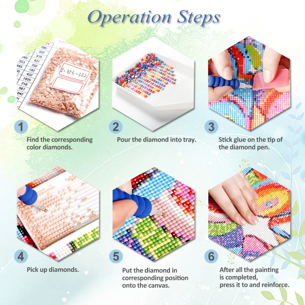 5D DIY Diamond Mosaic House Street Complete Kit Painting Pink Scenery New 2024 Embroidery Full Display Gifts for Women