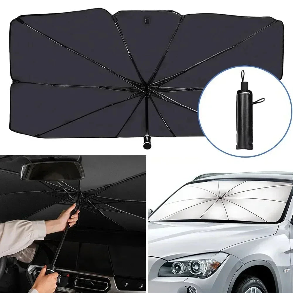 Car Foldable Windshield Sun Shade Umbrella Car Sunshade Front Window Cover for UV Ray Block & Sun Heat Car Sunshade Umbrella