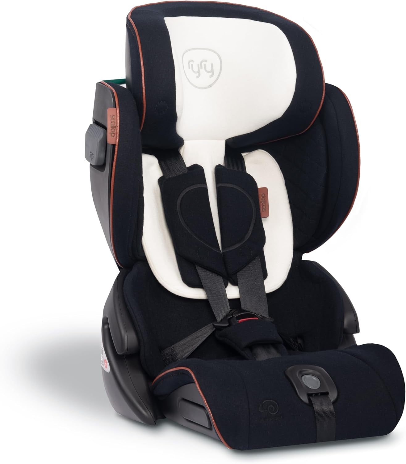 Ryry Scallop Foldable & Compact Toddler Car Seat with Travel Bag – Isofix/Top Tether/Seat Belt Fittings – 4 Color Options – for Kids 15 Months+ – Premium British Design