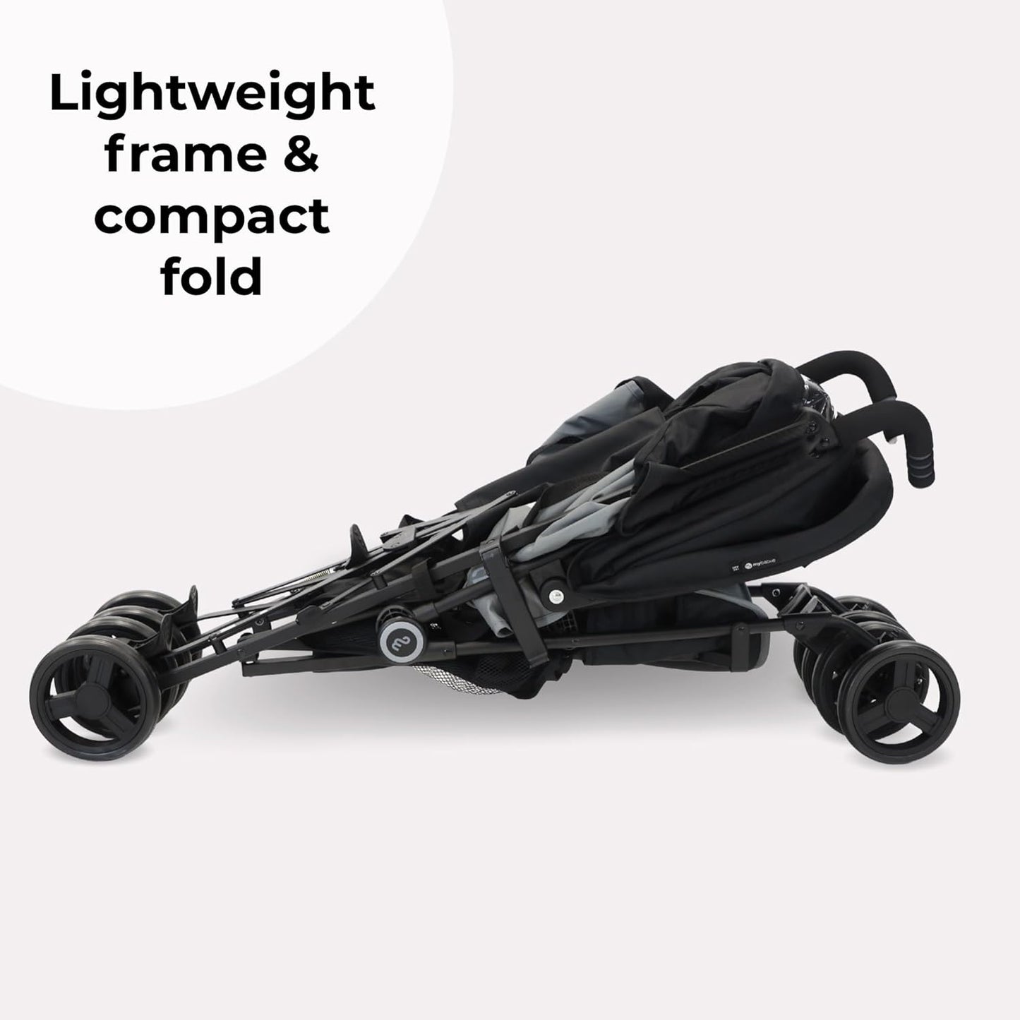 Stroller - from Birth to 4 Years (22Kg), Lightweight & Compact Umbrella Fold, Travel Buggy for Toddlers - Black & Grey