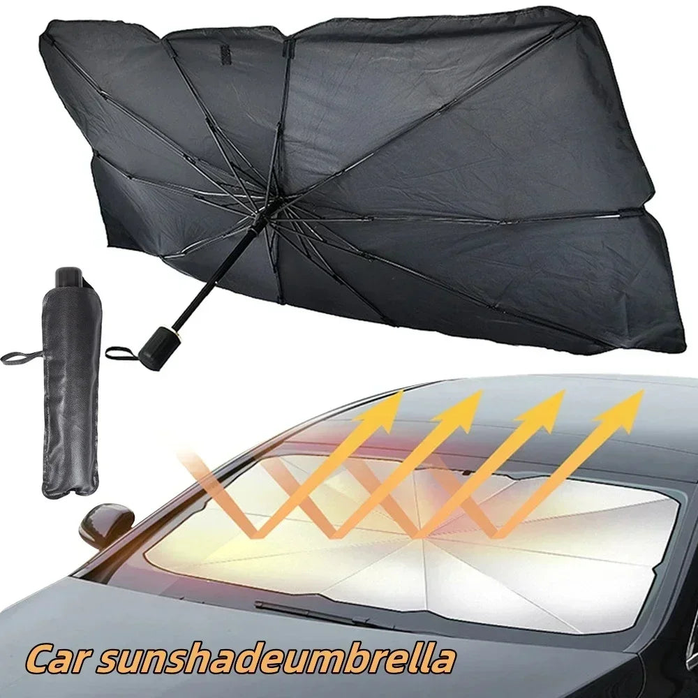 Car Foldable Windshield Sun Shade Umbrella Car Sunshade Front Window Cover for UV Ray Block & Sun Heat Car Sunshade Umbrella