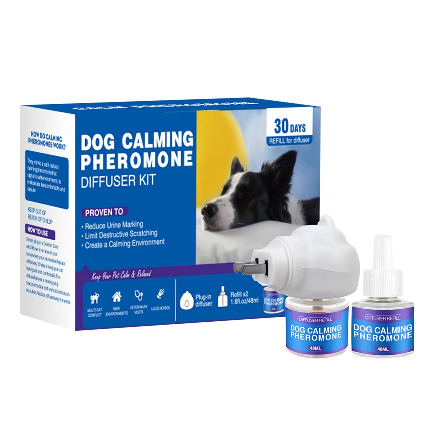 48/96Ml Calming Diffuser Comfort Natural Pheromone Diffuser Calming Pheromone Long Lasting Calming Diffuser for Cats, Dogs