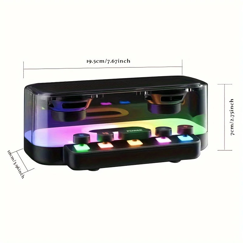 Portable Wireless Bluetooth Speaker with Colorful Lights Hifi Transparent Speaker for Living Room/Bedroom/Party with Bluetooth