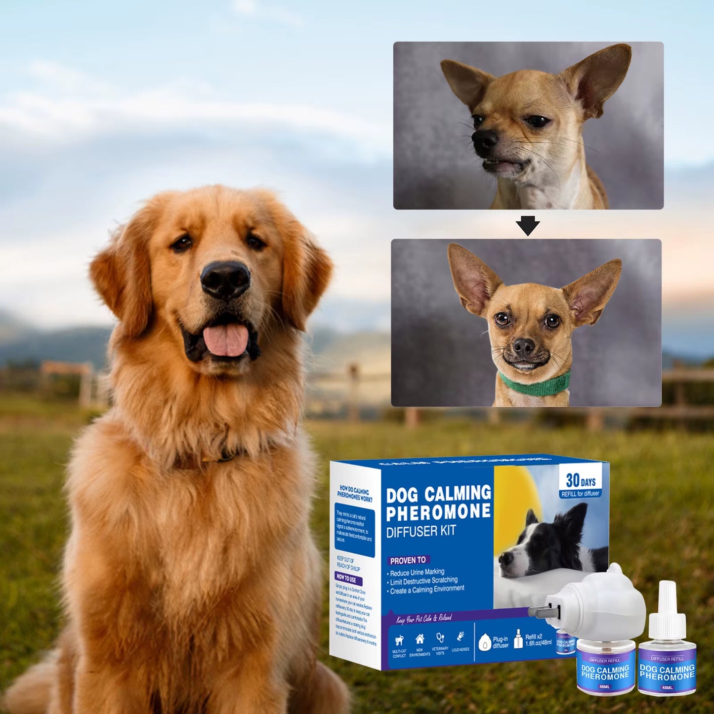 48/96Ml Calming Diffuser Comfort Natural Pheromone Diffuser Calming Pheromone Long Lasting Calming Diffuser for Cats, Dogs