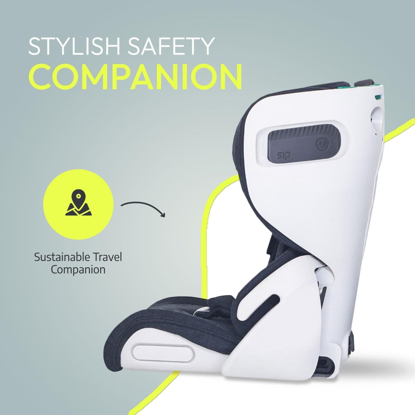 Ryry Scallop Foldable & Compact Toddler Car Seat with Travel Bag – Isofix/Top Tether/Seat Belt Fittings – 4 Color Options – for Kids 15 Months+ – Premium British Design