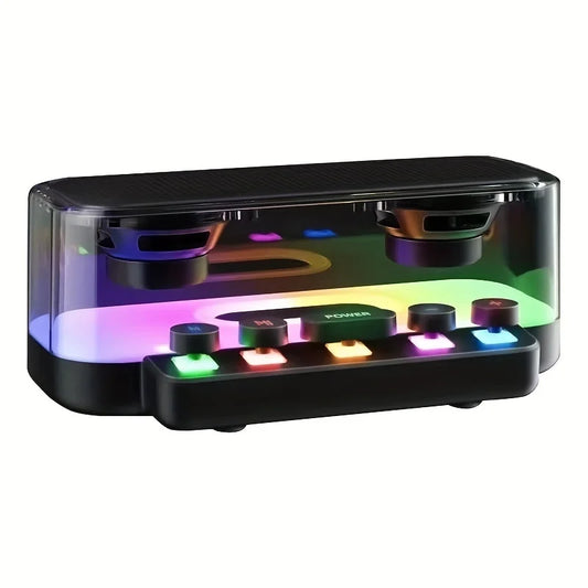 Portable Wireless Bluetooth Speaker with Colorful Lights Hifi Transparent Speaker for Living Room/Bedroom/Party with Bluetooth