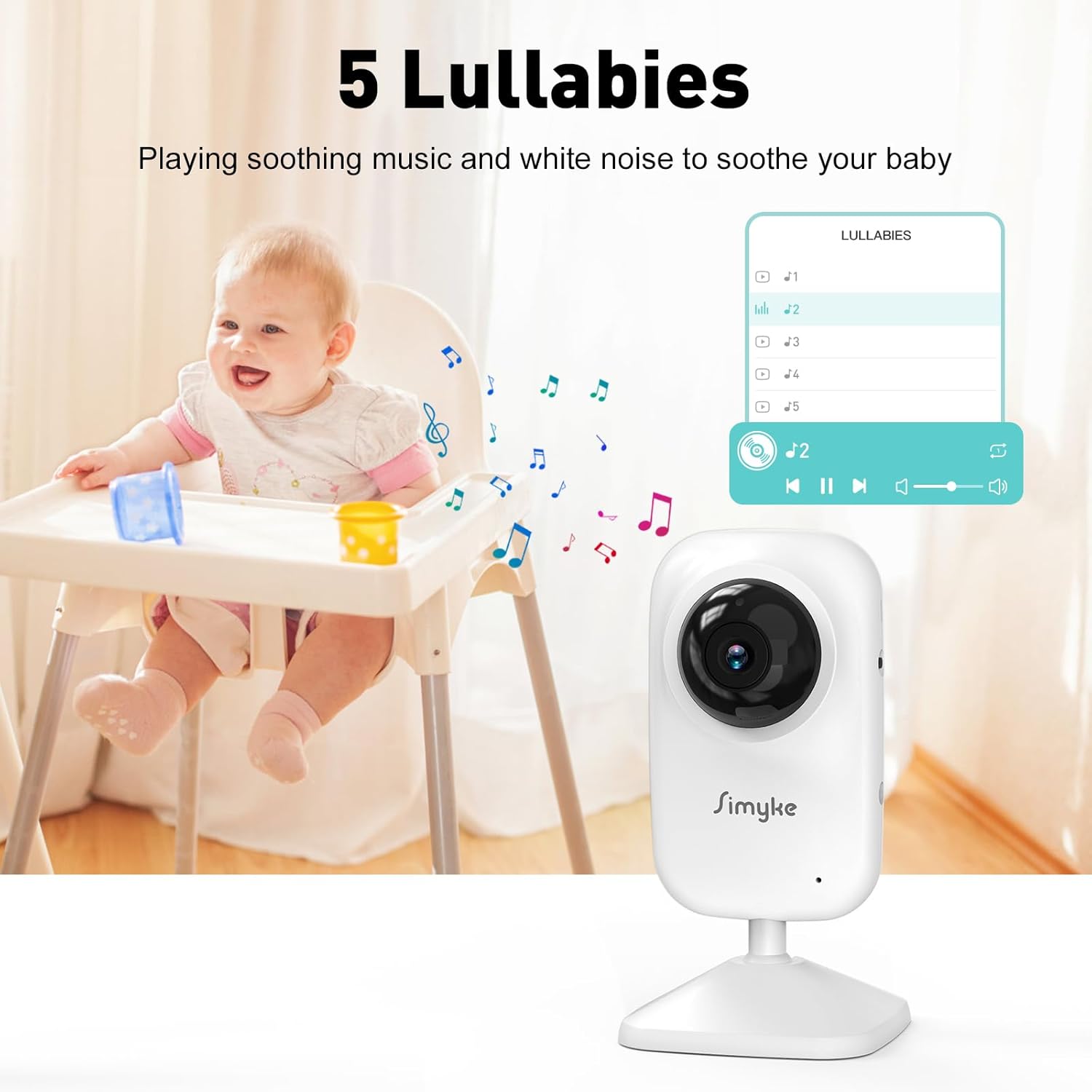 Baby Video Monitor, Wifi Baby Camera, 2.8" Screen & App Control, 1000Ft Range, 2-Way Talk, Auto Night Vision, Alert