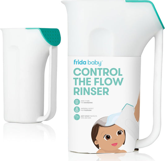 Control the Flow Bath Rinse Cup | Rinser Cup to Wash Hair + Body | Rinser Cup for Bath Time with Easy Grip Handle + Removable Rain Shower