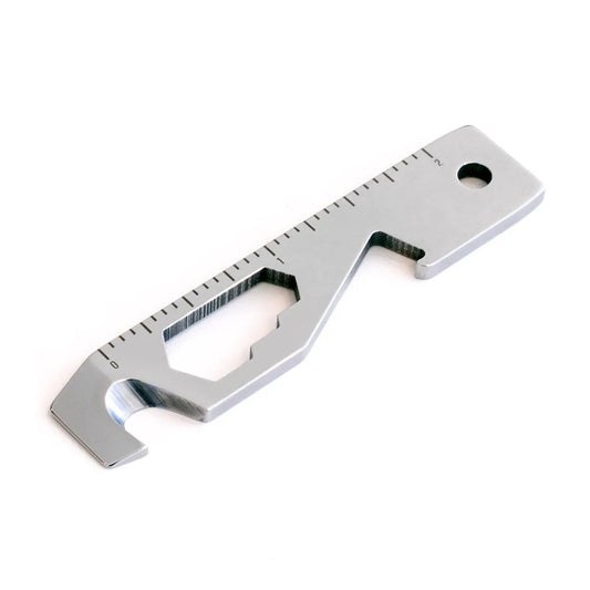 Inch/Metric 10 in 1 EDC Pocket Survival Tool Camping Screwdriver Bottle Opener Ruler Key Chain Outdoor Tools for Hiking Fishing