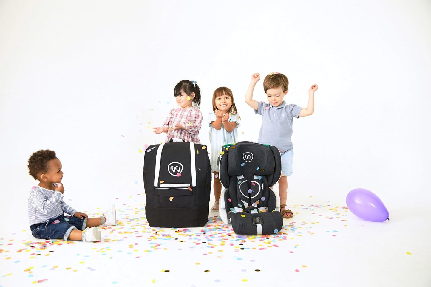 Ryry Scallop Foldable & Compact Toddler Car Seat with Travel Bag – Isofix/Top Tether/Seat Belt Fittings – 4 Color Options – for Kids 15 Months+ – Premium British Design