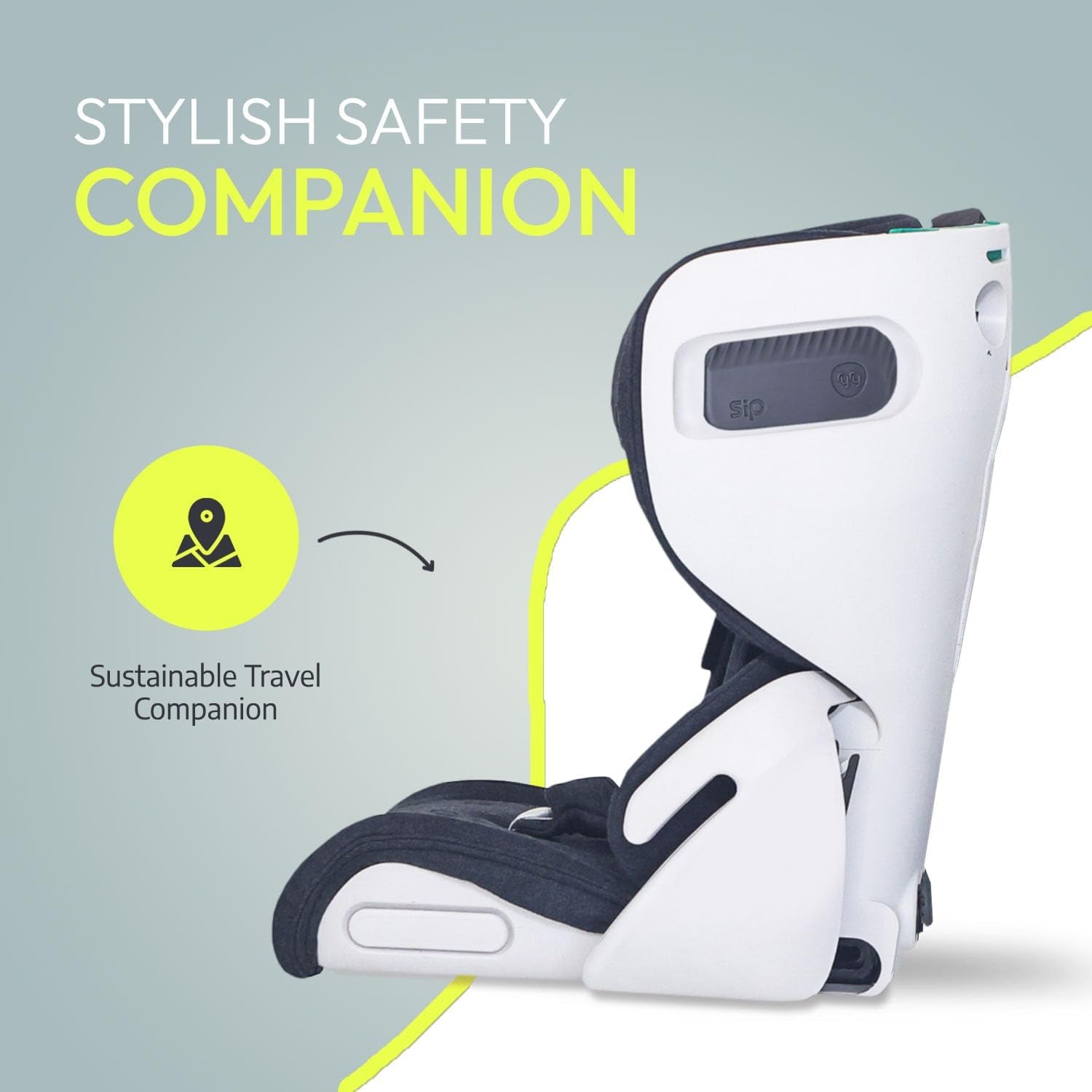 Ryry Scallop Foldable & Compact Toddler Car Seat with Travel Bag – Isofix/Top Tether/Seat Belt Fittings – 4 Color Options – for Kids 15 Months+ – Premium British Design